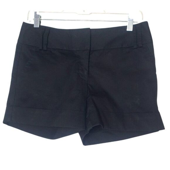 Express Womens Black Cuffed Shorts Size 6 Dressy Pockets Belt Loops Formal - Picture 1 of 7